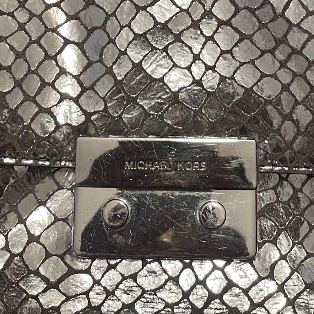 Michael Kors silver crossbody bag